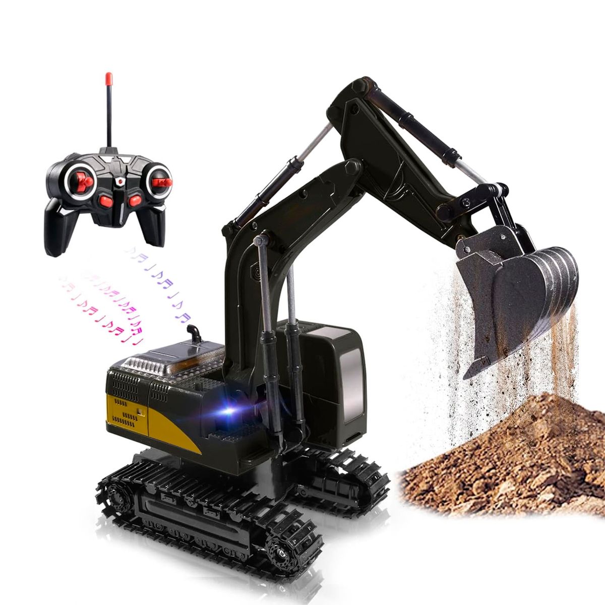 MUNDO ONLINE - Camión Excavadora con Luces Sonido y Batería Recargable