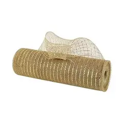 GENERICO - Malla Para Árbol De Navidad Cinta Decorativa 8 Metros Dorado