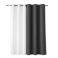 Cortina de Tela Blackout Gris Grafito con Velo 140x220 cm