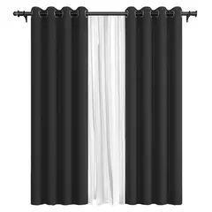 VINCENZI - Cortina de Tela Blackout Gris Grafito Velo 140x220