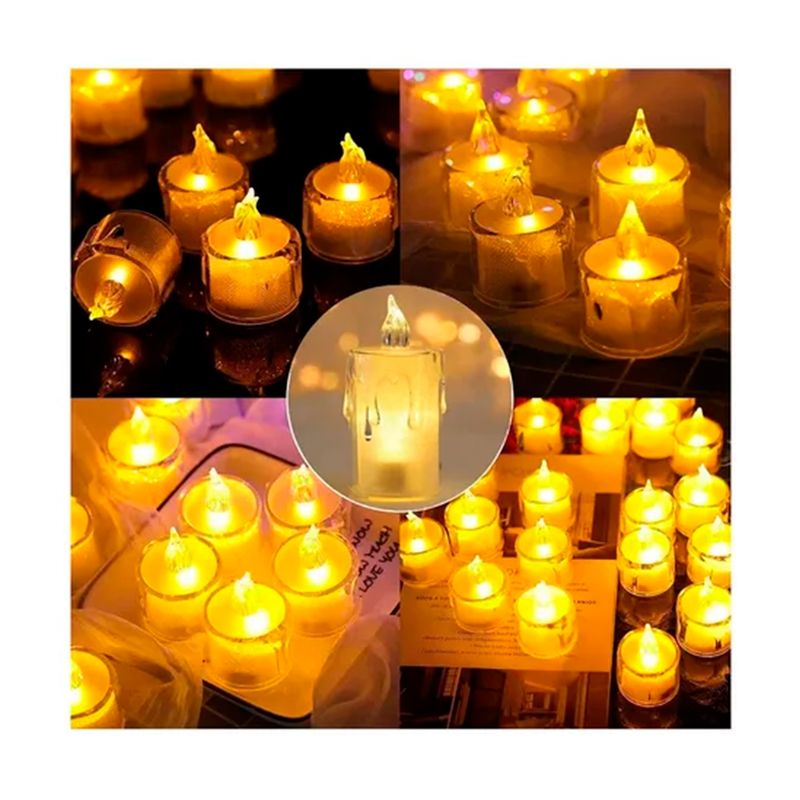 GENERICO - Pack 24 Velas Led Efecto Llama Luz Calida