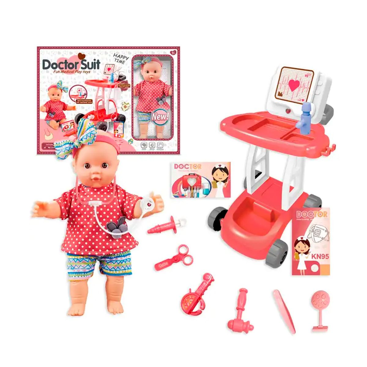 MUNDO ONLINE - Set Completo Doctora Dentista con Accesorios y Muñeca
