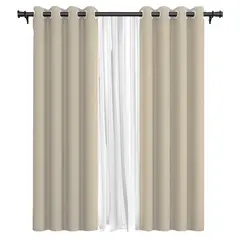 VINCENZI - Cortina de Tela Blackout Beige Velo 140x220