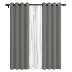 VINCENZI - Cortina de Tela Blackout Gris Velo 140x220