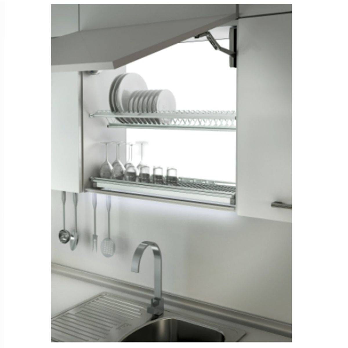 DVP - Secador De Loza 86x22cm Inoxidable Para Mueble De Cocina Dvp