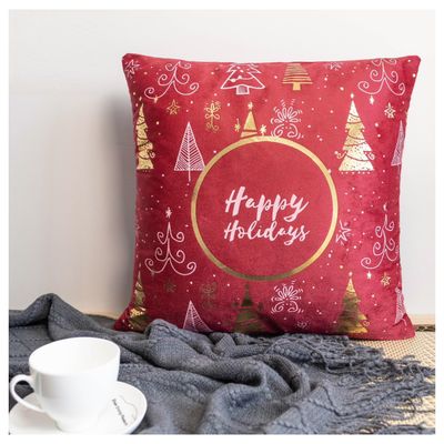 Imagen 2 del producto Set X 3 Fundas Cojín Navidad Rojo Dorado Mod 45x45 Cm.