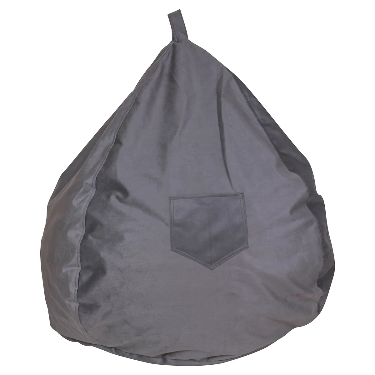 GENERICO - Pouf Pera Gris Felpa100x80x80 Cm Máxima Design