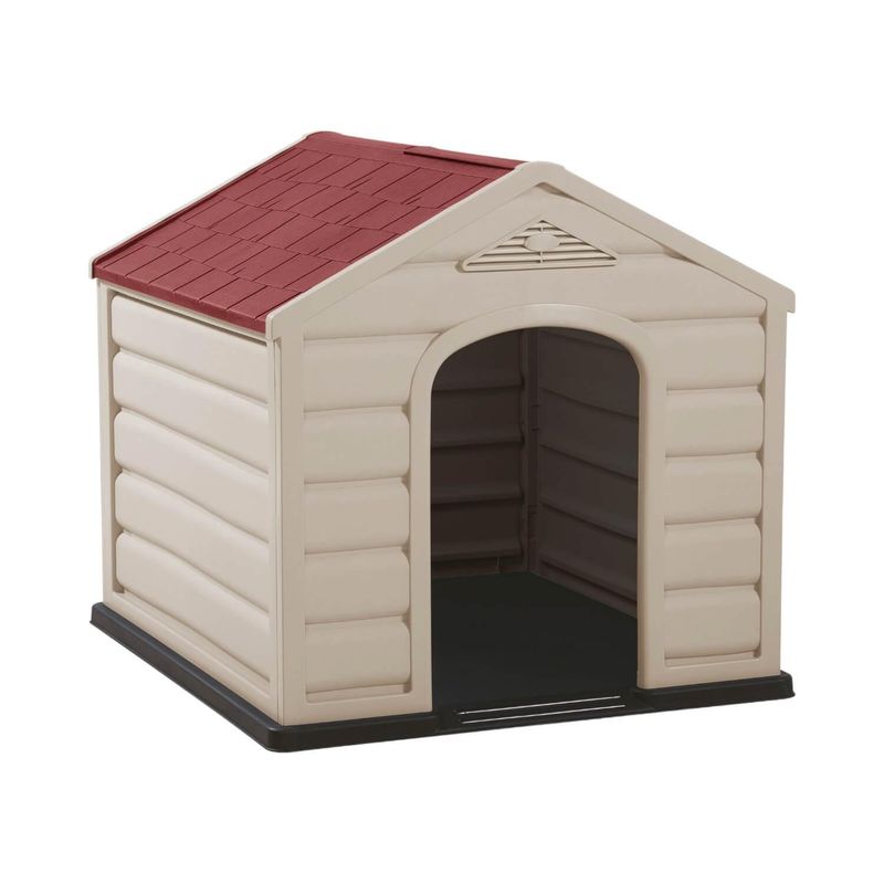 RIMAX - Casa Para Perro Techo Rojo Tamaño Chico 68x61x58,5 cm Rimax