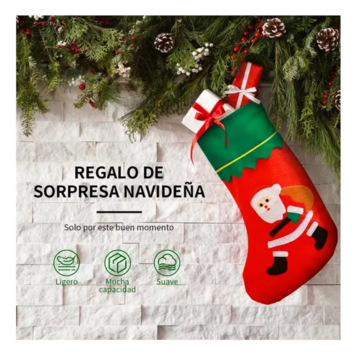 GENERICO - Set 12 Botas De Navidad Colgantes Decoración Mixta