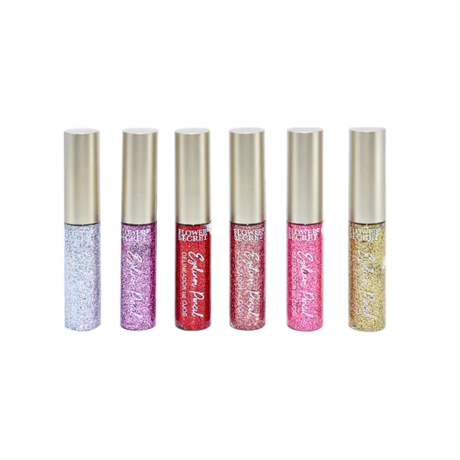 GENERICO - Pack 6 Delineadores Glitter Colores Flower Secret