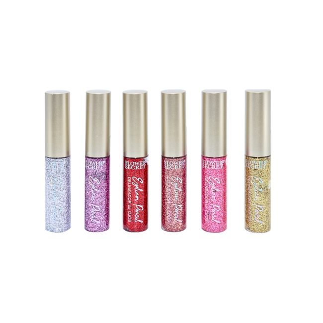 GENERICO - Pack 6 Delineadores Glitter Colores Flower Secret