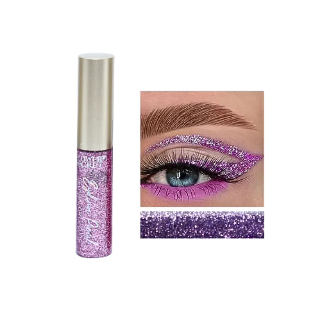 GENERICO - Pack 6 Delineadores Glitter Colores Flower Secret