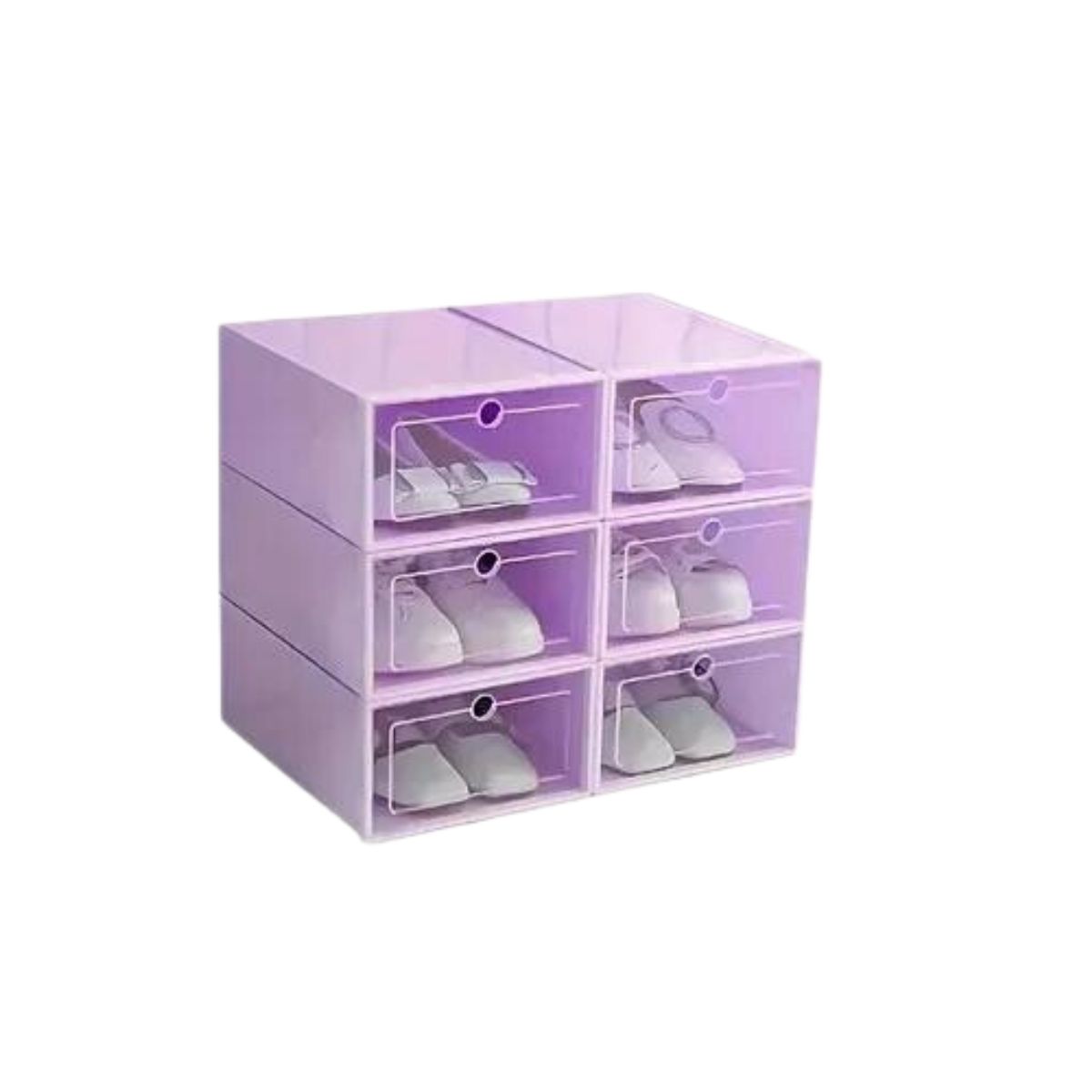 LOOK SHOP - Pack 6 Cajas Organizadora De Zapatos, Armable. Plástico 077