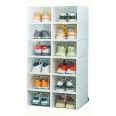 MPROPIA - Pack 6 Cajas Organizadora De Zapatos, Armable. Plástico 077