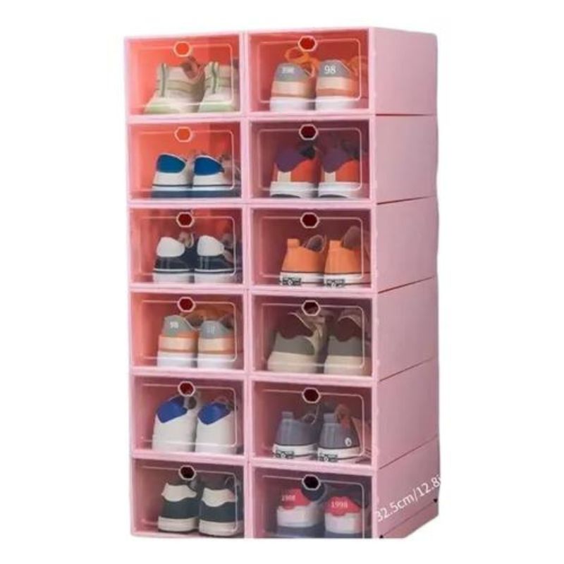 MPROPIA - Pack 6 Cajas Organizadora De Zapatos, Armable. Plástico 077
