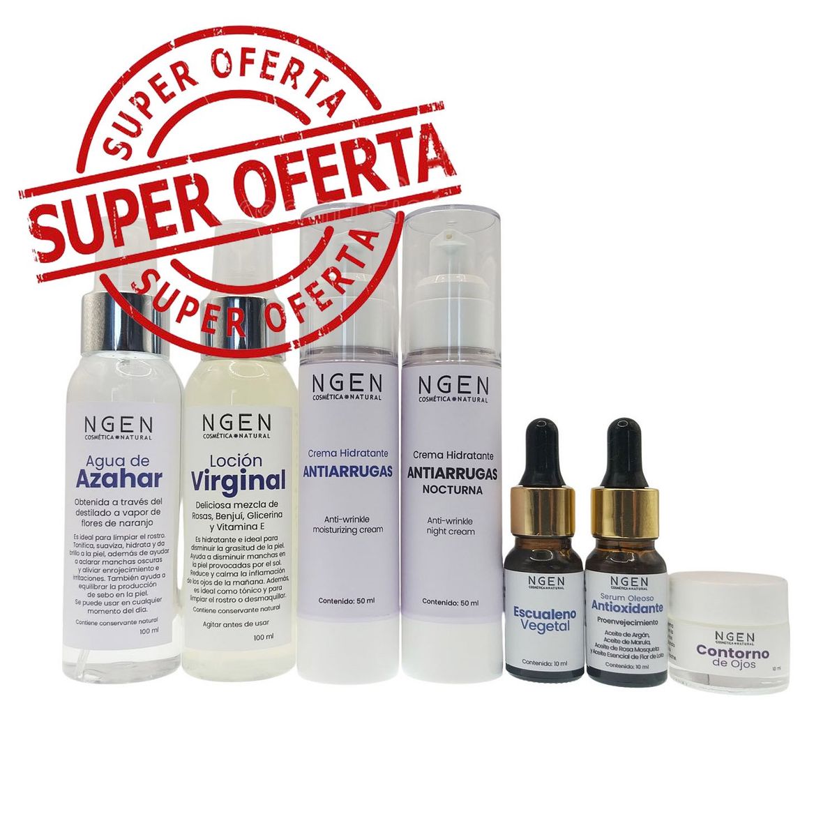 COSMETICA NATURAL NGEN - Set Facial Skincare Pro-Envejecimiento