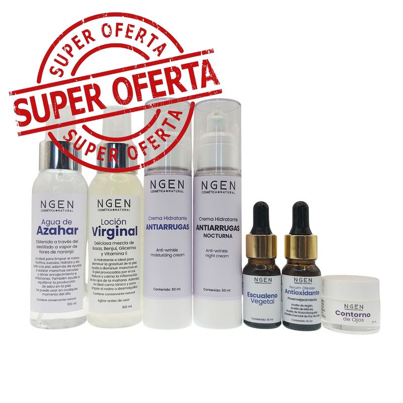 COSMETICA NATURAL NGEN - Set Facial Skincare Pro-Envejecimiento.-