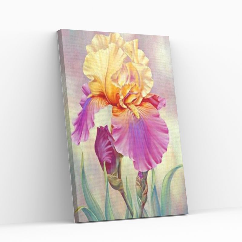 GENERICO - Pintura con Diamantes Flor Iris - Diamond Painting 40x50 CM