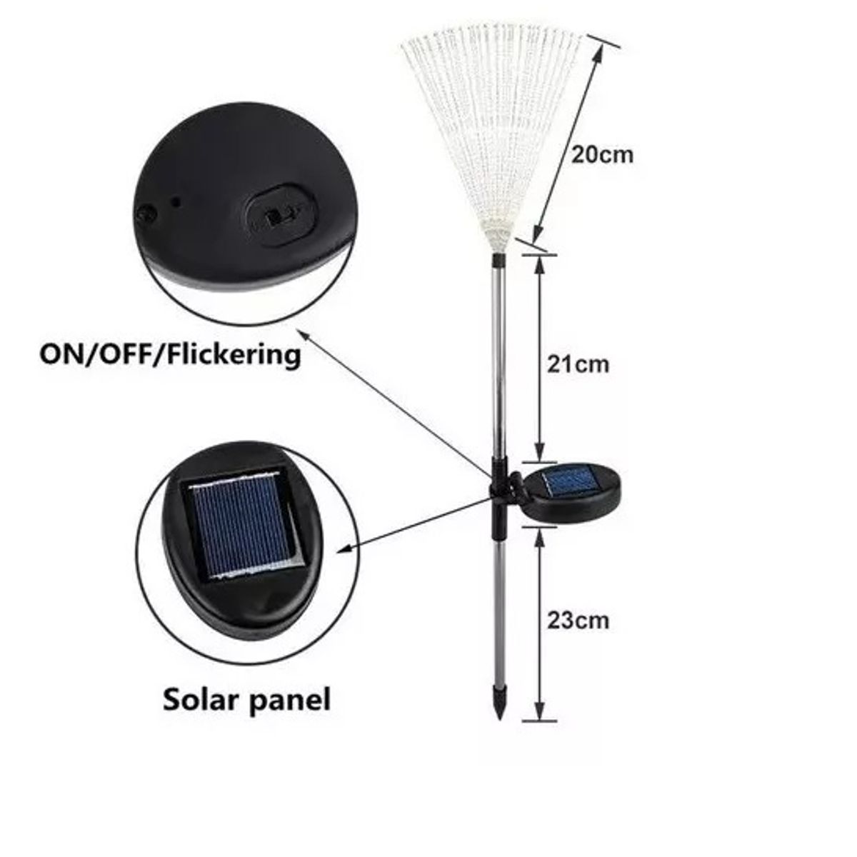 GENERICO - 2 unidades Luces Micro Led Fuego Artificial Solares Multicolor