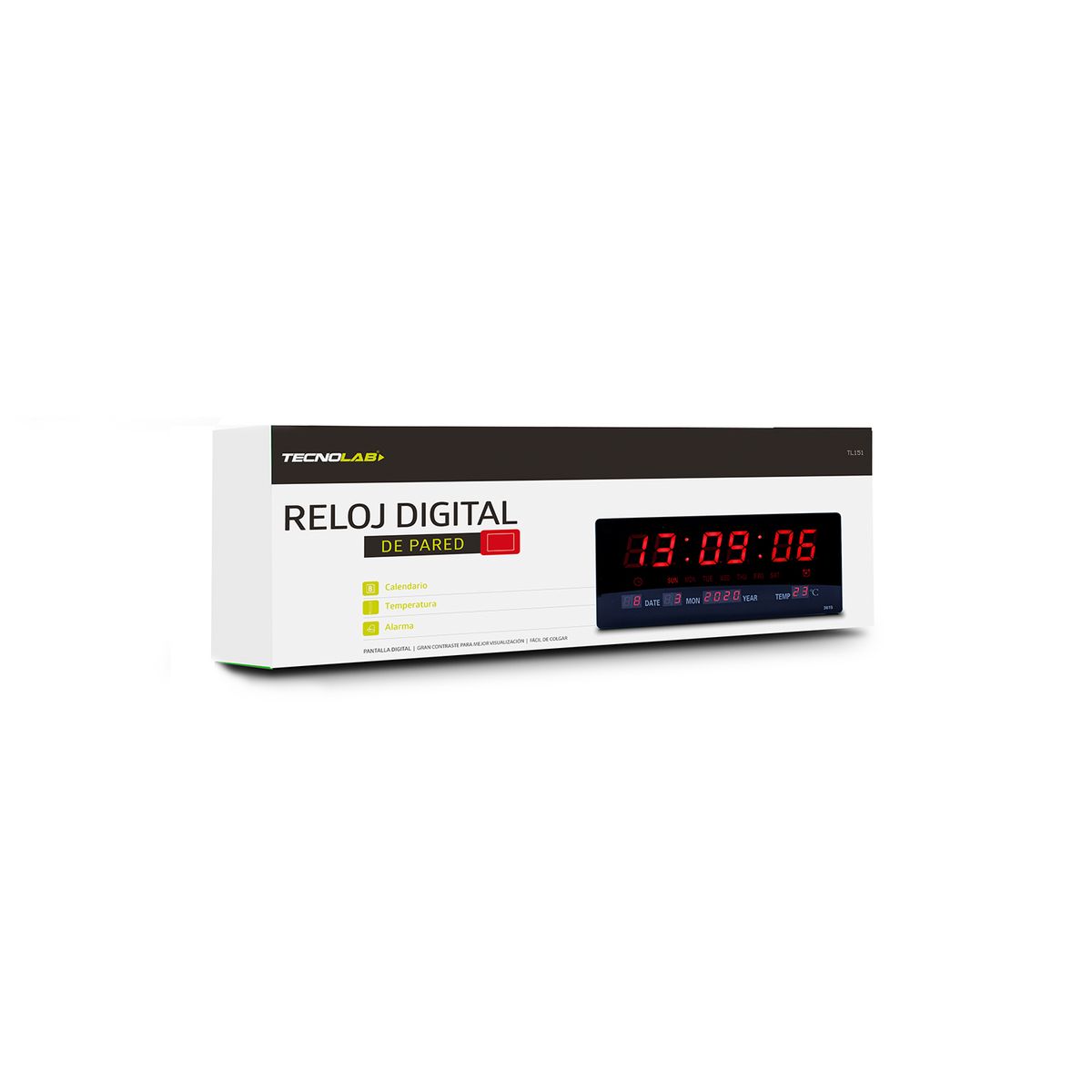 TECNOLAB - Reloj Digital de Pared Pantalla Digital