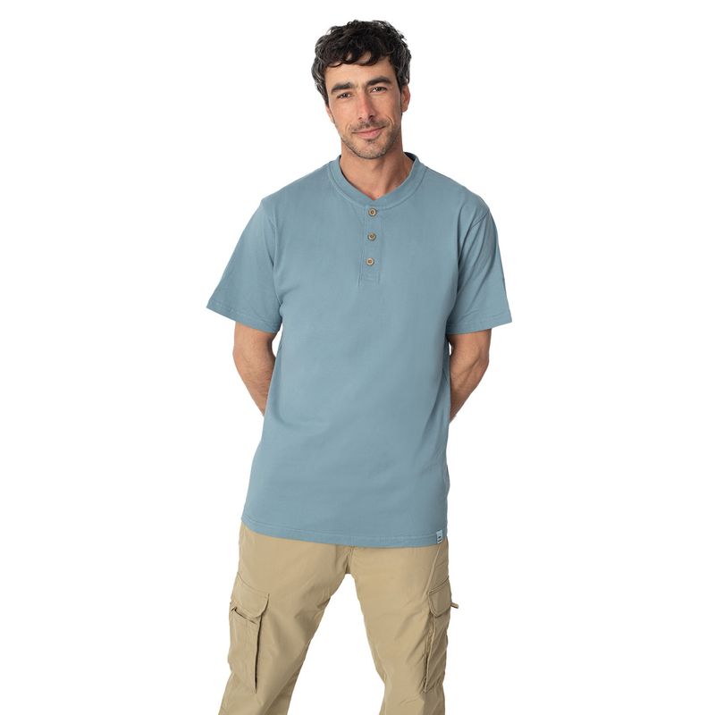 LENGA - Polera Molle Cuello Redondo con Botones Uvpro Hombre Lenga_.