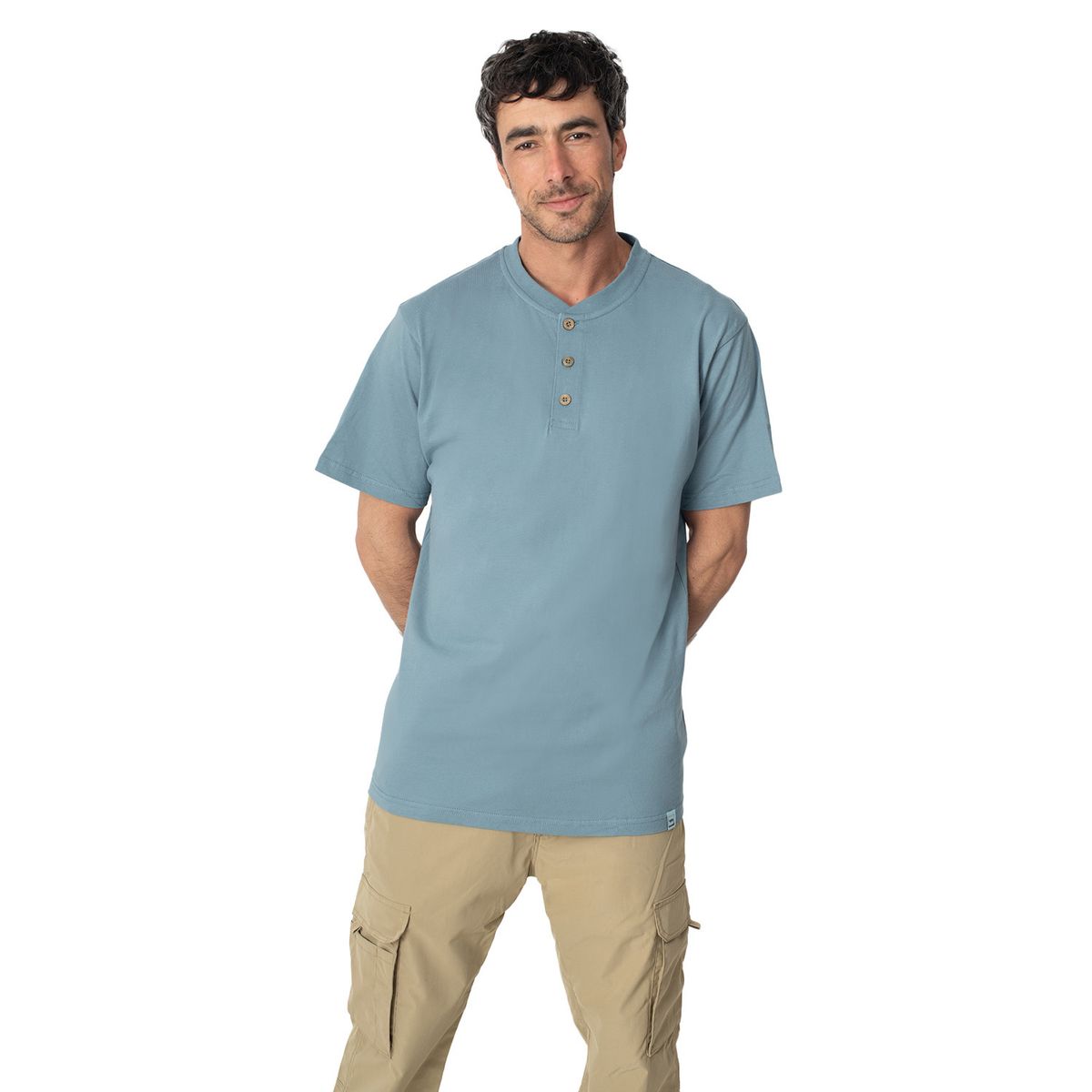 LENGA - Polera Molle Cuello Redondo con Botones Uvpro Hombre Lenga