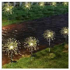 GENERICO - Pack X2 Luces Micro Led Solares Navidad Luz Calida