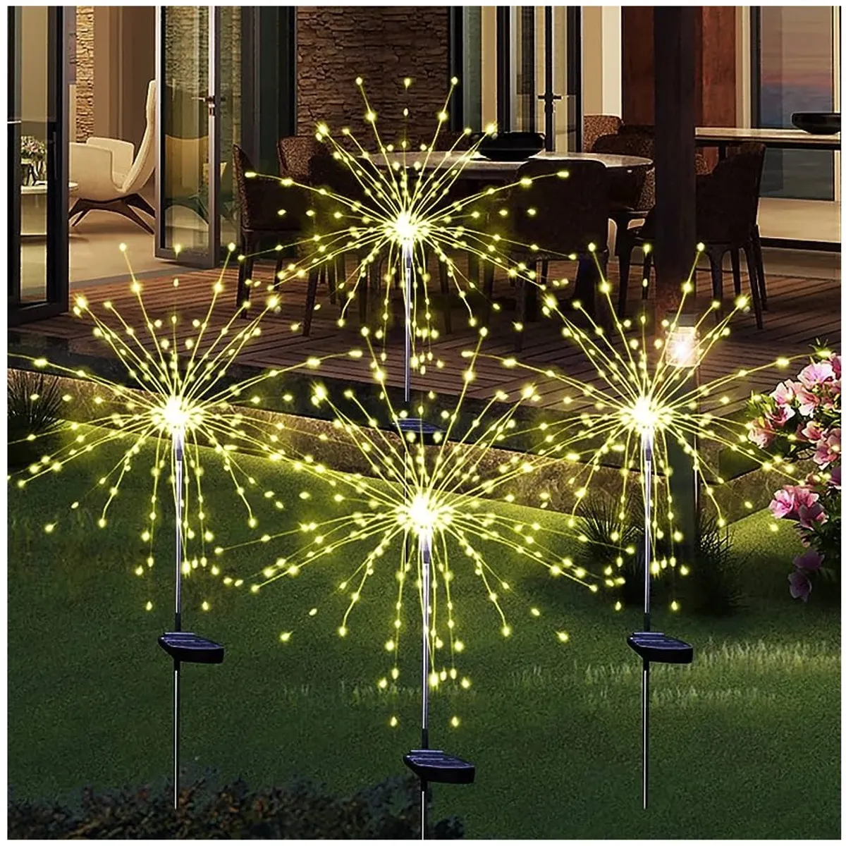 GENERICO - Pack X2 Luces Micro Led Solares Navidad Luz Calida