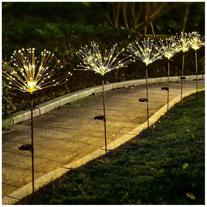 GENERICO - Pack X2 Luces Micro Led Fuego Artificial Solares Navidad Calidas
