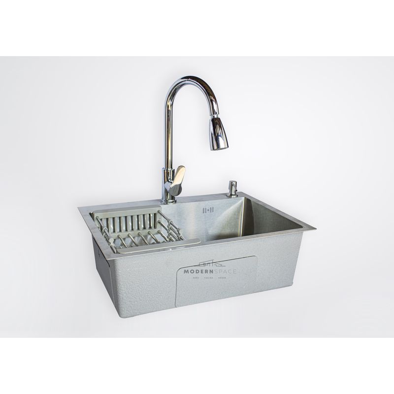 MODERN SPACE - Lavaplatos 60x45 Cm Deluxe  Con Accesorios y griferia extraible