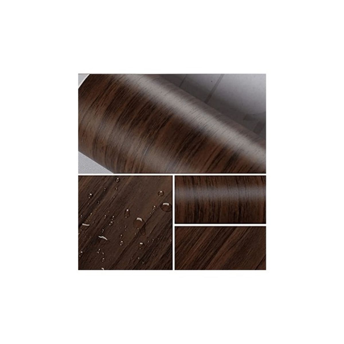 GENERICO - Papel Mural Texturizado Autoadhesivo Rollo 60cm x  10m madera oscura