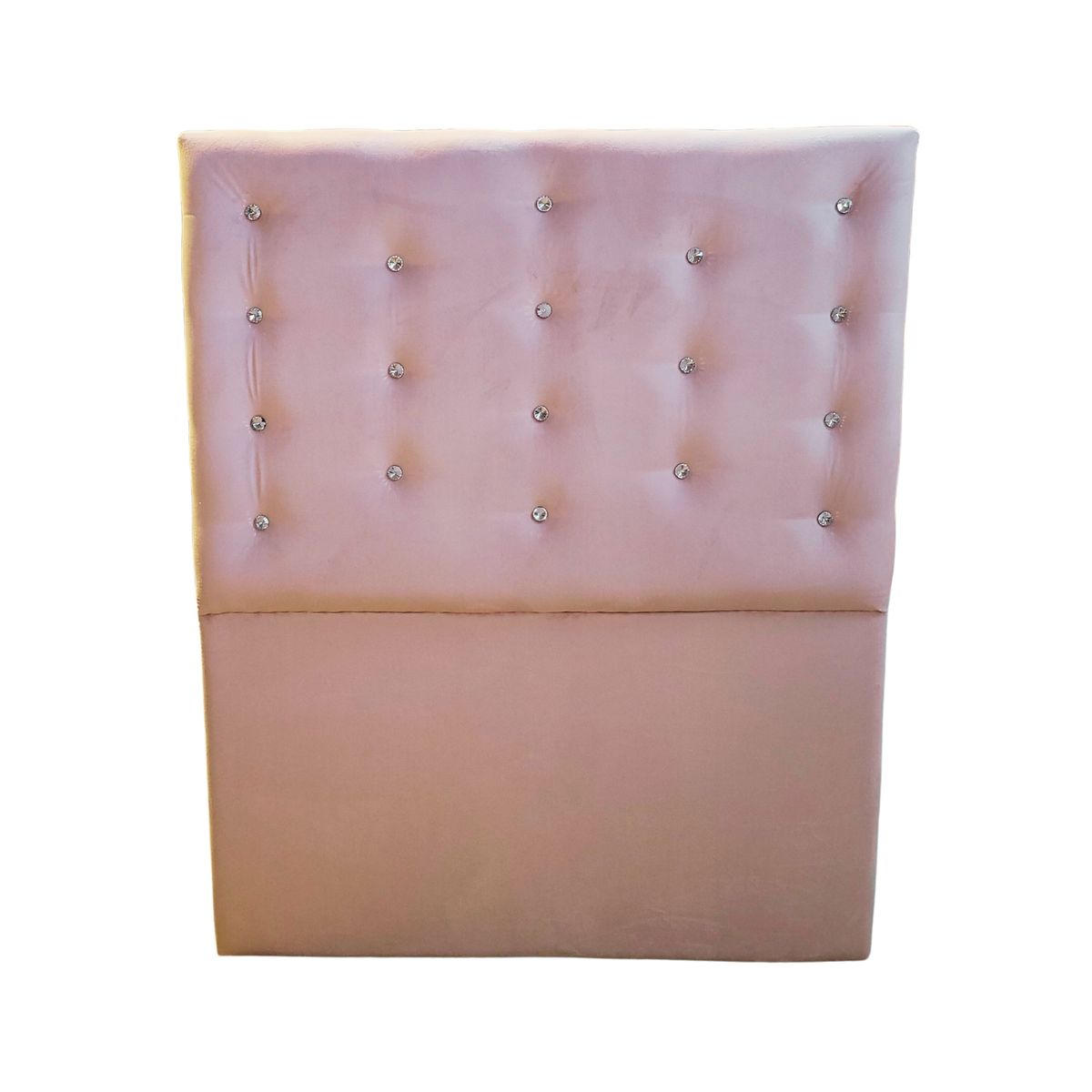 GENERICO - Respaldo 1 Plaza Rosa Pastel Botón Diamante a piso Muebles Rimar