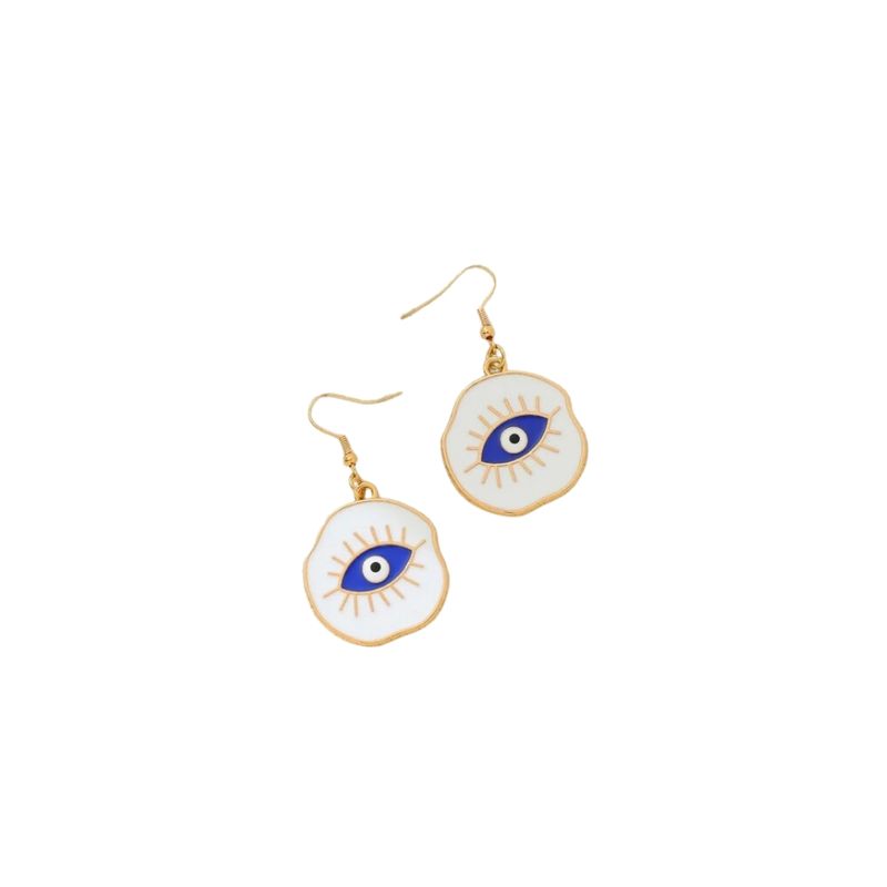 GENERICO - Pendientes largos geométricos con patrón de ojo