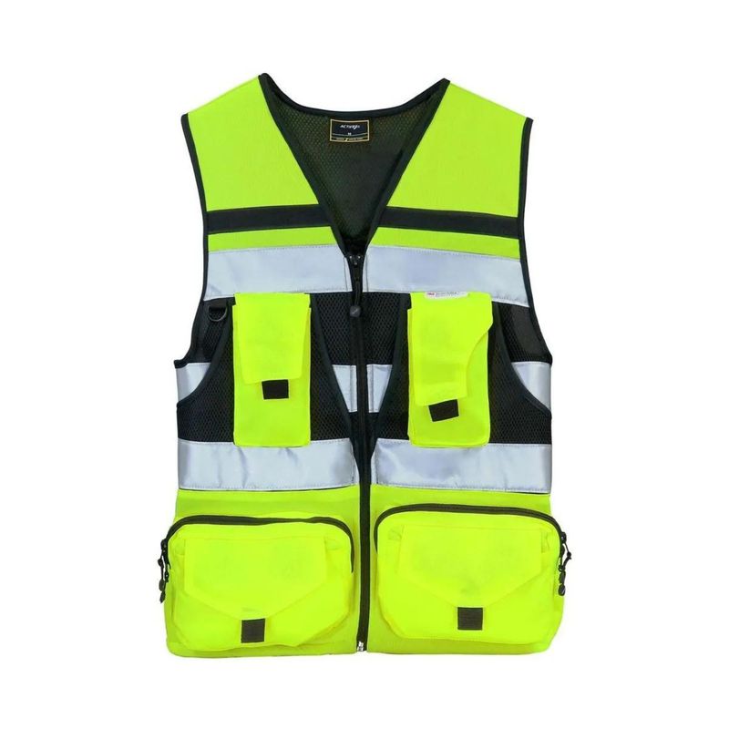 ACTIVEX - Chaleco Geologo Minero Amarillo Fluor Cinta Reflectante 360° talla M