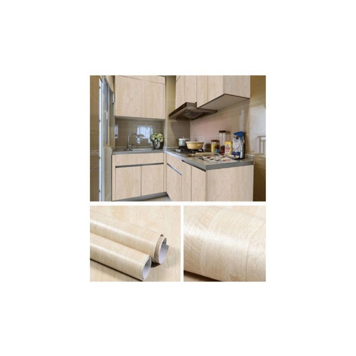 GENERICO - Pack 5 Papel Mural Texturizado Autoadhesivo Rollo 60cm x  10m