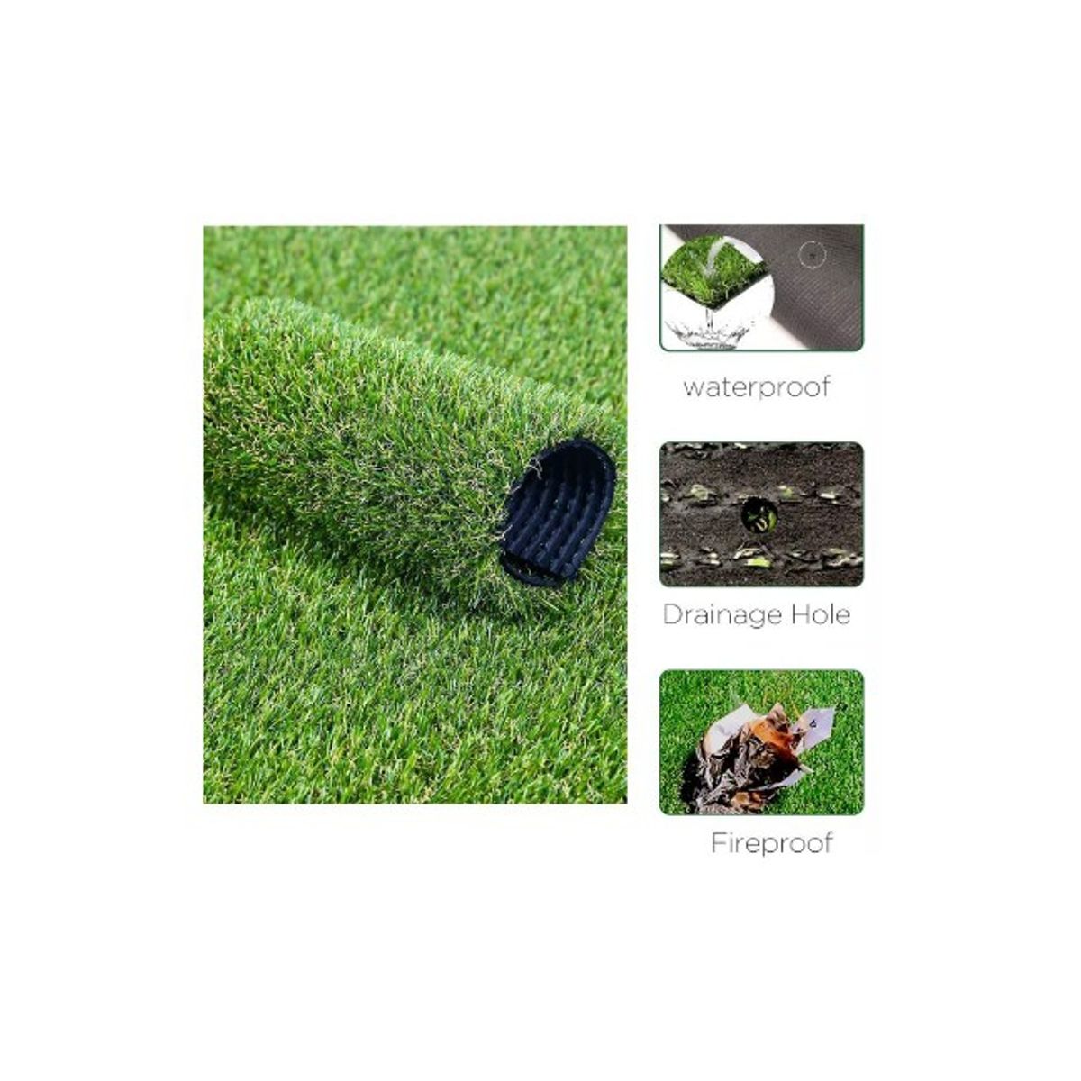 GENERICO - Pasto Sintetico Alfombra 20mm Rollo 2x1m