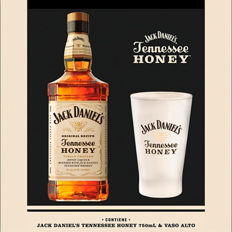 JACK DANIELS - Whiskey Jack Daniels Honey 40° 750cc + Vaso