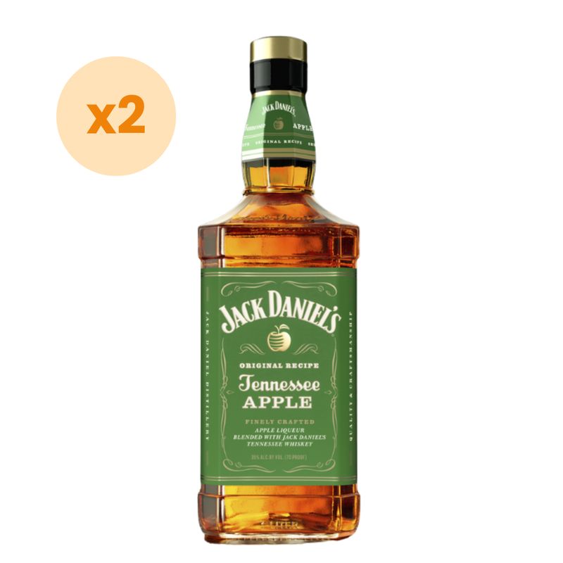 JACK DANIELS - 2x Whiskey Jack Daniels Apple 40° 750Cc