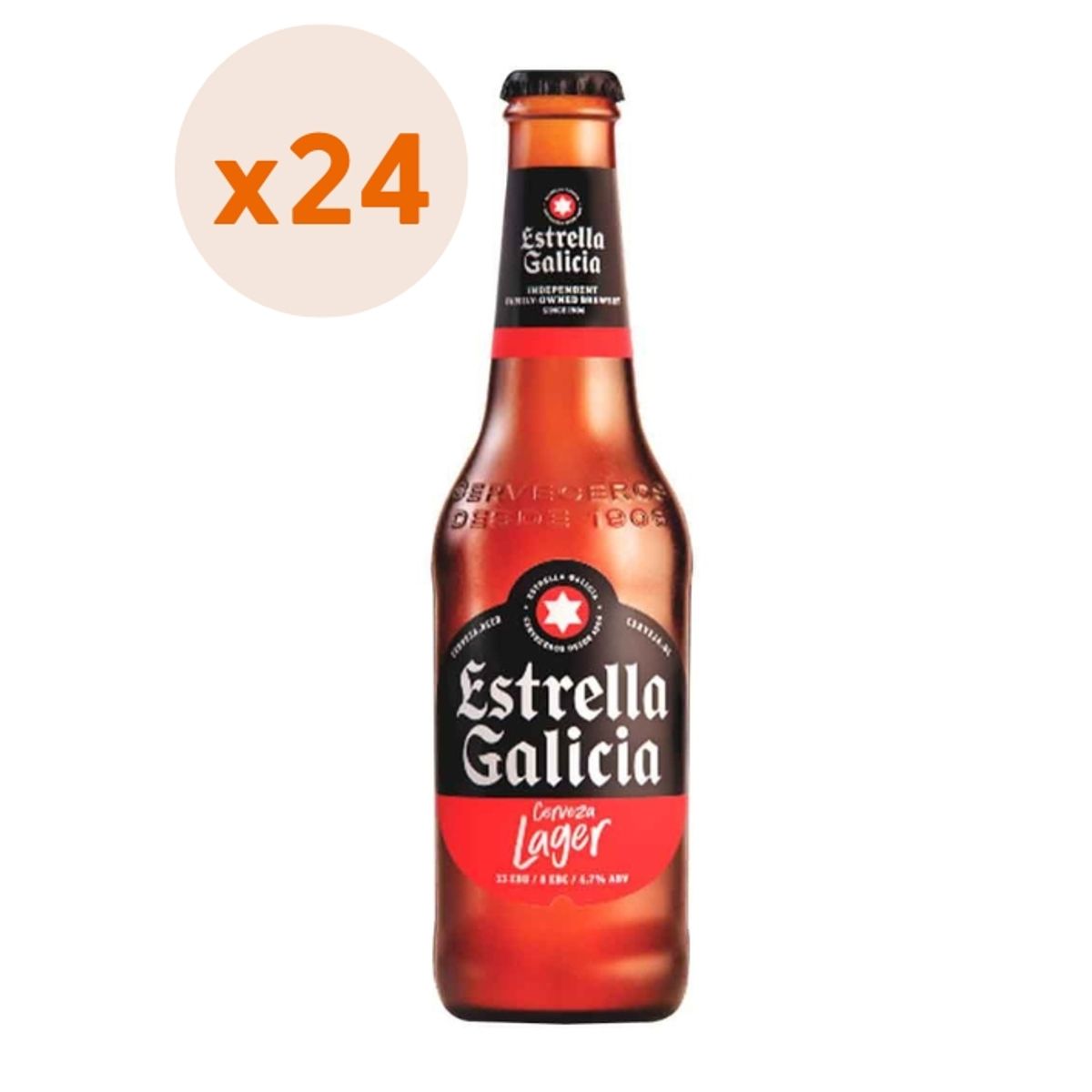 ESTRELLA GALICIA - 24X Cerveza Estrella Galicia Botellín 4,7° 330Cc