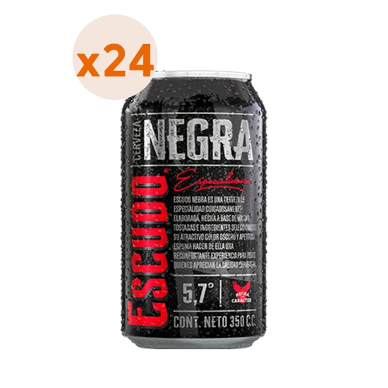 ESCUDO - 24X Cerveza Escudo Negra Lata 5,7° 350Cc