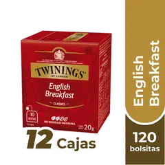TWININGS - Té English Breakfast (etiqueta roja) x120 Bolsitas