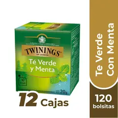 TWININGS - Té Te Verde Con Menta x120 Bolsitas