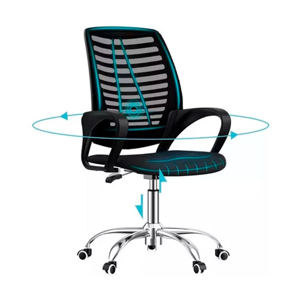 GENERICO - Silla De Escritorio Ergonomica Con Soporte Lumbar