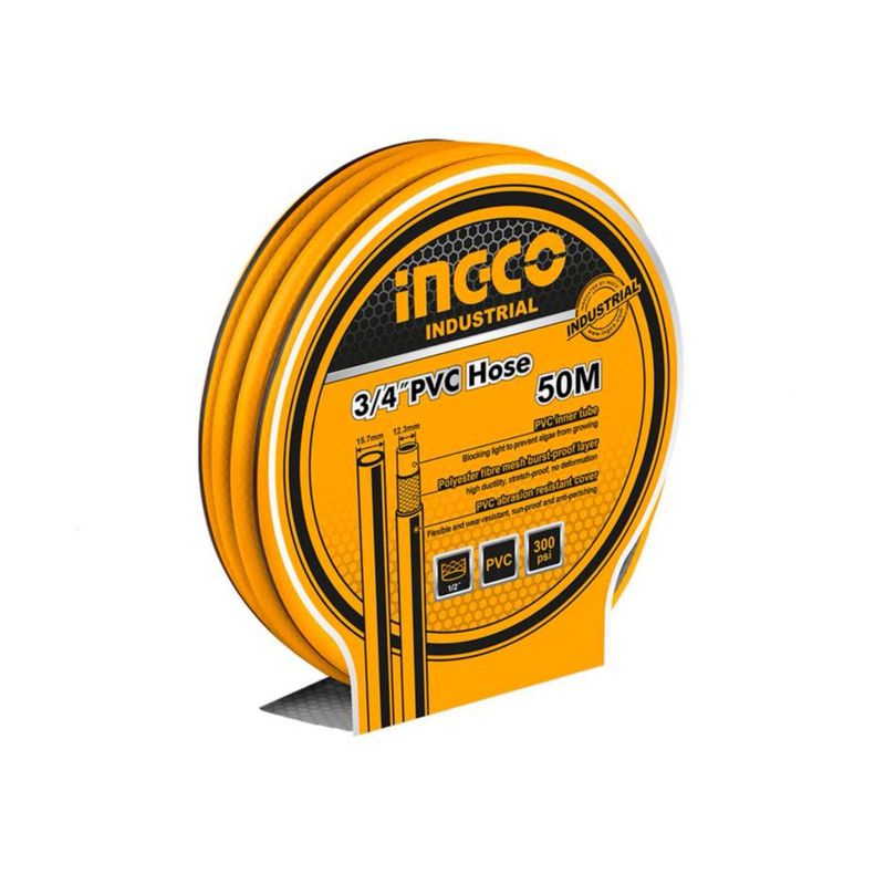 INGCO - Manguera Industrial Reforzada Ingco Pvc 3/4 X 50 Mt 300 Psi HPH5001