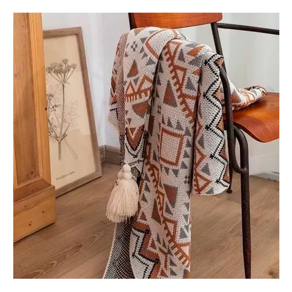 GENERICO - Manta Decorativa Tejida Para Sillon Piecera Cama Bohemia