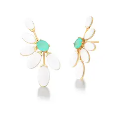GENERICO - AROS EARCUFF CHAPADO EN ORO 18K NACAR TURMALINA FUSIÓN