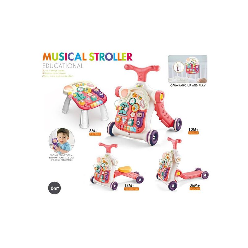 GENERICO - Caminador Andador Scooter Bebé Musical Multifuncional 5 En 1