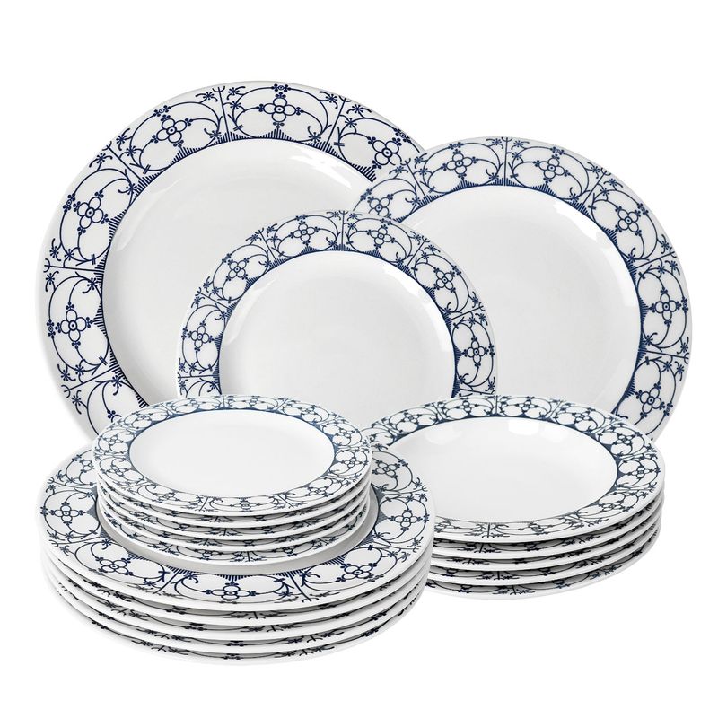 DANNY HOME - Juego de Vajillas Porcelana Estilo Nórdico 18 Piezas Danny Home