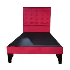 GENERICO - Base Europea 15P Respaldo Rojo Felpa a Piso Botone.
