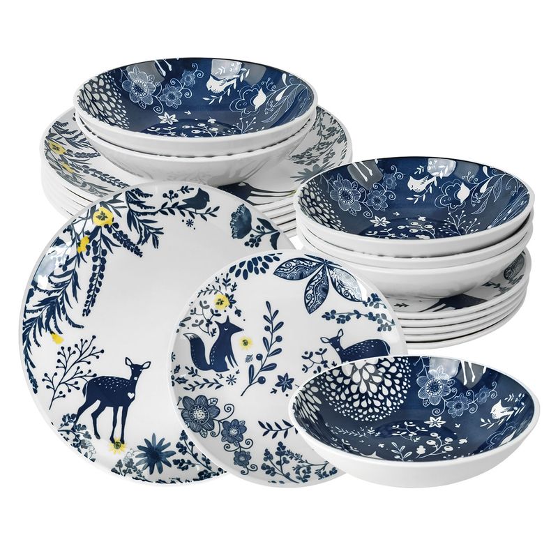 DANNY HOME - Juego de Vajillas Porcelana Animales de Bosque 18 Piezas Danny Home